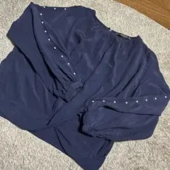 ZARA BASIQ ネイビー 長袖ブラウス M