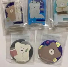ほっこりモコモカ　缶バッジ＆スマホスタンド