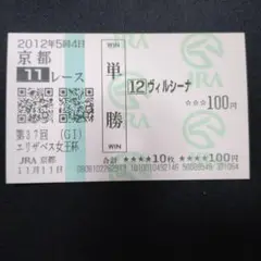 ヴィルシーナ エリザベス女王杯現地単勝馬券