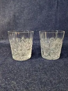 ボヘミア　クリスタルガラス ロックグラス 2個セット