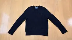 Polo by Ralph Lauren ブラック　ケーブル編みセーター L