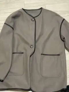 ノーカラージャケット （チャコールグレー）