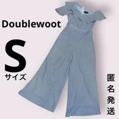 海外　サロペット　ワイドパンツ　アシンメトリー　Doublewoot ボーダー