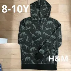美品　H&M 恐竜柄フード付きパーカー US 8-10