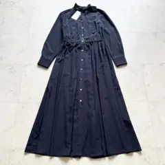 mikomori 鮮やかイエロー ボウタイ ロングワンピース - メルカリ
