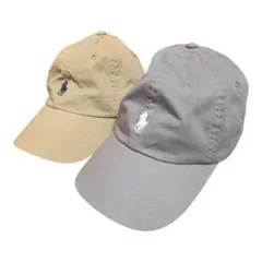 ​【極美品.未使用】ポロラルフローレン キャップ 2点セット(ベージュ.グレー)