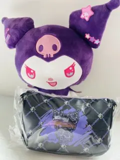 サンリオhappyくじクロミチェーンポーチ とモンチッチコラボぬいぐるみセット