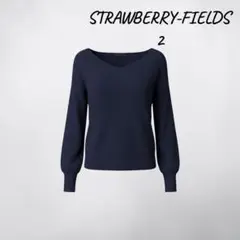 STRAWBERRY-FIELDS 長袖ニット ネイビー サイズ2のサムネイル