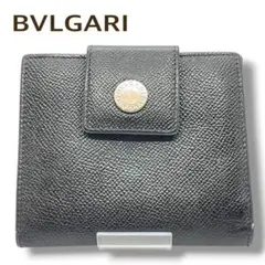 BVLGARI ブルガリ 二つ折り財布 レザー ブラック コンパクトウォレットのサムネイル