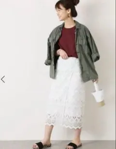 JOURNALSTANDARD ケミカルレースロングスカート 白　38