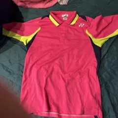 YONEX バドミントン ポロシャツ ピンク×イエローのサムネイル
