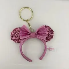 スパンコール ミニ耳カチューシャ キーホルダー