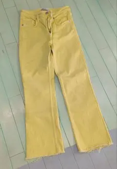 ZARA 　イエローフリンジジーンズ EUR 36