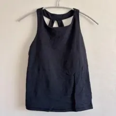 1点物✨ブラック 黒 タンクトップ カップ付き ヨガウェア スポーツウェア 無地