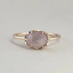 ⑮S925 15号 ストロベリークォーツ × ラブラドライト オーバルリング