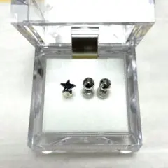 K10WG ホワイトゴールド　ピアス3点　星型　ミラーボール　ジュエリー　10金