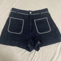 最終値下げ！【ZARA 】ダークブルー デニムショートパンツ