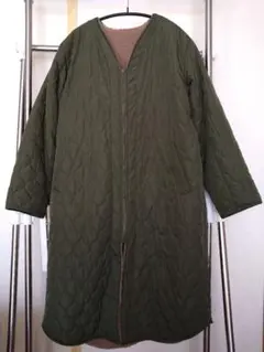 denicher キルティングボア　リバーシブルコート　カーキ