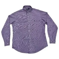 PolobyRalphLaurenカスタムフィット16½ 紫ストライプシャツL