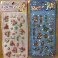 ディズニープリンセスアリエル＆トイ・ストーリー プクプクシールセット
