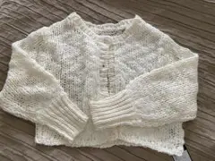 透かし編み長袖ニット カーディガン