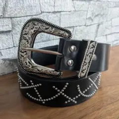 ウエスタンベルト　古着　y2k　アメカジ　グランジ　シンプル　スタッズ　韓国