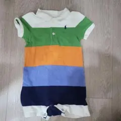 美品 ラルフローレン ボーダーロンパース