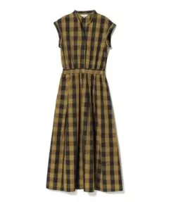 ビームスハート チェック スキッパー ロング ワンピース