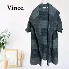 zB1256【S】Vince. ロングカーディガン ニット切替 カシミヤ