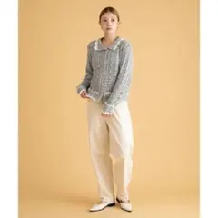 クロシェライクリリーヤーンニットシャツ【新品・美品・未使用・完売品】