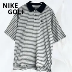 【新品】NIKE GOLF メンズ ポロシャツ L ボーダー グレー シミあり