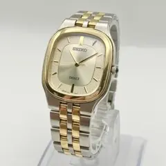 稼働美品　セイコー　ドルチェ　クォーツ　腕時計 メンズ　コンビカラー　シルバー