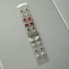 耳つぼジュエリー 20粒 推し活カラー 赤