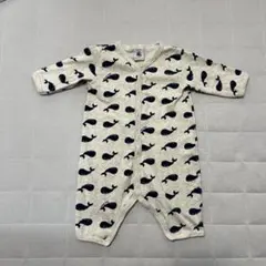 【11/28までお値下げ】プチバトー　クジラ　ボディスーツ　ロンパース　3m