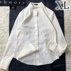 1 XL セオリー バンドカラー ストレッチ シャツ オフホワイト 大きいサイズのサムネイル