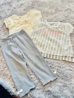 900円　ビケットクラブ半袖カーディガン、半袖、パンツ　3枚セット