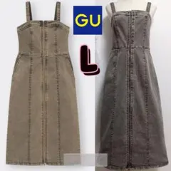 GU デニムフロントジップワンピース 208