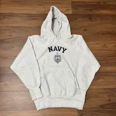 90s USA製 フーディ 美品パーカー リバースウィーブ型 米軍 NAVY M