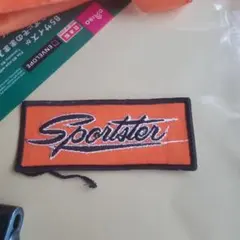70's　デットストック　Sportster 刺繍パッチ オレンジ