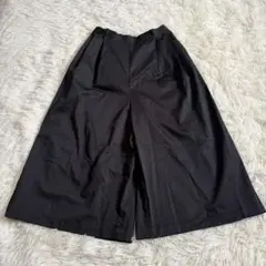 m1338 美品✨ミモレ丈ガウチョパンツ L ゆるだぼ ワイドパンツ ブラック