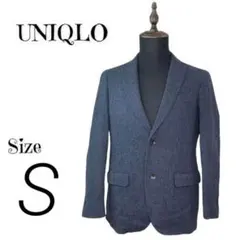 UNIQLO ユニクロ テーラードジャケット 【S】ヘリンボーン柄 ネイビー