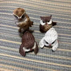 フクロウ 置物 4体セット インテリア