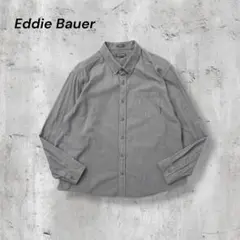 【Eddie Bauer】ボタンダウンシャツ無地長袖vintage古着少し厚手灰