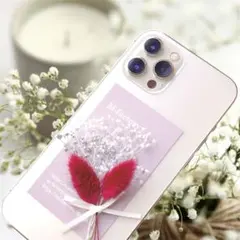 ✧スマホブーケ✧インナーシート✧春色ストロベリー✧かすみ草　バニーテール