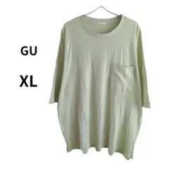 GU ジーユー ルーズフィットT（5分袖） XL ライトグリーン