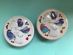 KALDIカルディ ホリデークッキー缶シマエナガとムシクイ柄 ２点