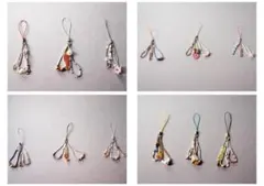 カラフルビーズの　ハンドメイド　ストラップ / 全長約10～11cm　4セット