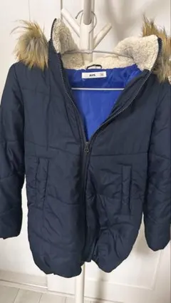 キッズ140 MPSダウンジャケット ファー付き ネイビー②