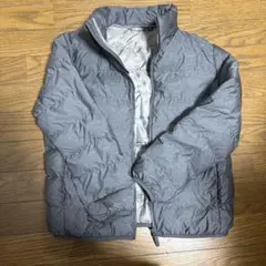 グレー 中綿コート ジッパー開閉