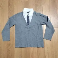 COMME CA ISM グレー長袖カットソー 140A